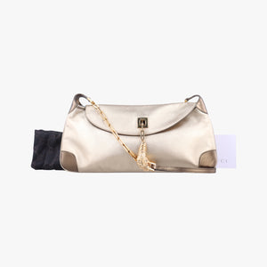 Pre-owned Gucci Tiger Head Gold x Brown Leather 001.41 shoulderbag | stylenewstar