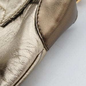 Pre-owned Gucci Tiger Head Gold x Brown Leather 001.41 shoulderbag | stylenewstar