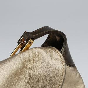 Pre-owned Gucci Tiger Head Gold x Brown Leather 001.41 shoulderbag | stylenewstar