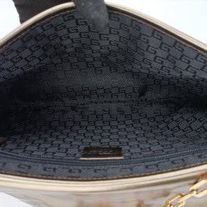 Pre-owned Gucci Tiger Head Gold x Brown Leather 001.41 shoulderbag | stylenewstar