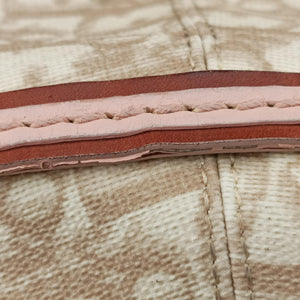 Pre-owned Christian Dior Romantique Trotter Beige x White x Pink PVC Coated Canvas x leather shoulderbag | stylenewstar