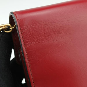 Pre-owned Gucci GG Marmont Red Leather 401232 shoulderbag | stylenewstar