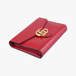 Pre-owned Gucci GG Marmont Red Leather 401232 shoulderbag | stylenewstar