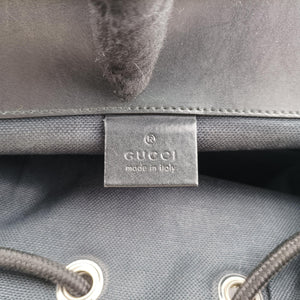 Pre-owned Gucci GG Supreme Black x Gray x Navy x Red PVC coated canvas×Leather 495563 backpack/rucksack | stylenewstar