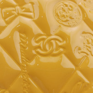 Pre-owned Chanel Symbol charm icon Yellow Patent A37156 shoulderbag | stylenewstar