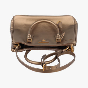 Pre-owned Prada Galleria Golden SAFFIANO Leather BN2274 shoulderbag | stylenewstar
