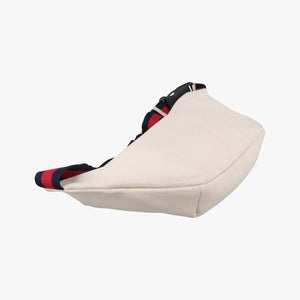Pre-owned Gucci Gucci Print White Leather 530412 bum bag/waist bag | stylenewstar
