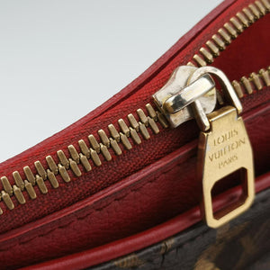 Pre-owned Louis Vuitton PALLAS Brown×CERISE Monogram Canvas×calf leather M41175 shoulderbag | stylenewstar