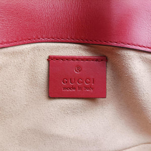 Pre-owned Gucci GG Marmont Red Leather 476433 shoulderbag | stylenewstar