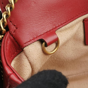 Pre-owned Gucci GG Marmont Red Leather 476433 shoulderbag | stylenewstar