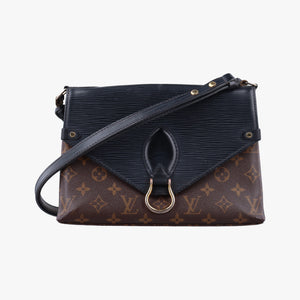 Vintage Louis Vuitton Saint Michel Freesia Brown×Noir Monogram Canvas×epi M44030 shoulderbag | stylenewstar