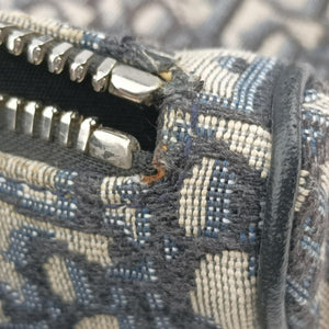 Vintage Christian Dior saddle Navy×Gray Jacquard crossbodybag | stylenewstar