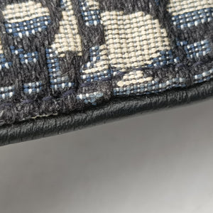 Vintage Christian Dior saddle Navy×Gray Jacquard crossbodybag | stylenewstar