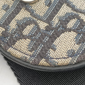 Vintage Christian Dior saddle Navy×Gray Jacquard crossbodybag | stylenewstar