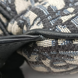 Vintage Christian Dior saddle Navy×Gray Jacquard crossbodybag | stylenewstar