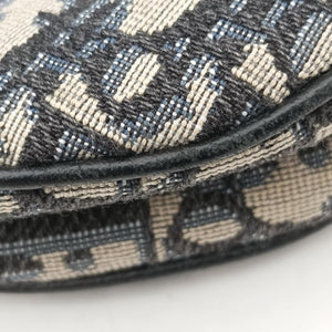 Vintage Christian Dior saddle Navy×Gray Jacquard crossbodybag | stylenewstar