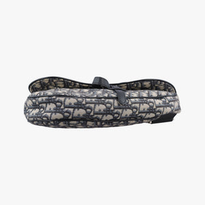 Vintage Christian Dior saddle Navy×Gray Jacquard crossbodybag | stylenewstar