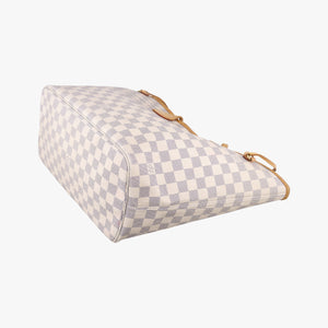 Pre-owned Louis Vuitton Neverfull MM Azur Damier Canvas N51107 handbag | stylenewstar