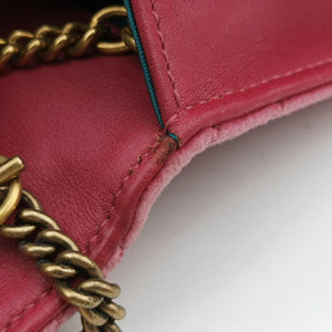 Pre-owned Gucci GG Marmont pink×multicolor velour 488426 shoulderbag | stylenewstar