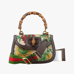 Secondhand Gucci New Bamboo White x Brown x Multicolor Canvas×Leather 675797 shoulderbag | stylenewstar