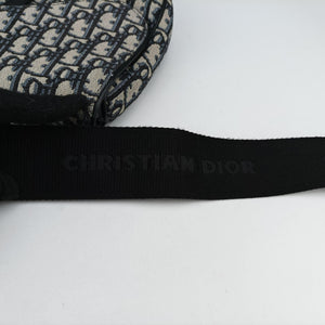 Pre-owned Christian Dior Saddle Gray×Navy×Black Jacquard×Leather bum bag/waist bag | stylenewstar