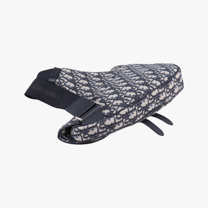 Pre-owned Christian Dior Saddle Gray×Navy×Black Jacquard×Leather bum bag/waist bag | stylenewstar