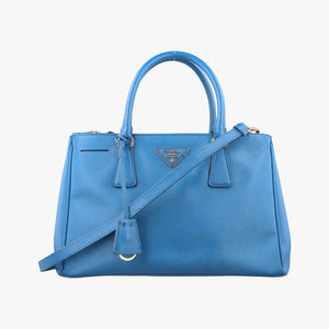 Pre-owned Prada Galleria Blue SAFFIANO Leather BN1801 shoulderbag | stylenewstar
