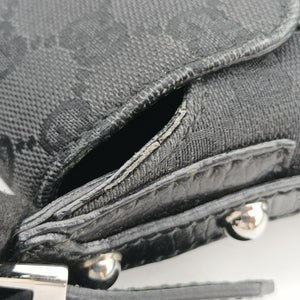 Pre-owned Gucci Horsebit Black canvas×leather 114915 shoulderbag | stylenewstar
