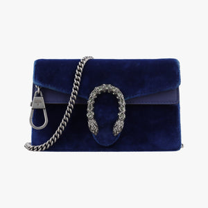Pre-owned Gucci Dionysus Navy velour 476432 shoulderbag | stylenewstar