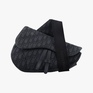 Secondhand Christian Dior Saddle Black Jacquard bum bag/waist bag | stylenewstar