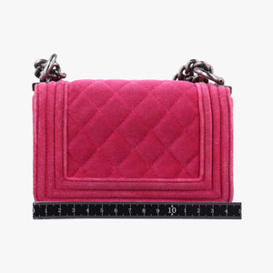 Pre-owned Chanel BOY CHANEL Pink velour A67364 shoulderbag | stylenewstar