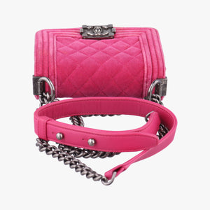 Pre-owned Chanel BOY CHANEL Pink velour A67364 shoulderbag | stylenewstar