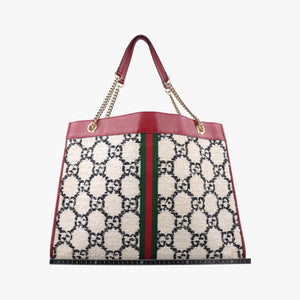 Secondhand Gucci Rajah White×red tweed × leather 537219 handbag | stylenewstar
