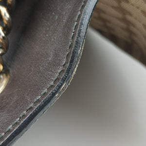 Pre-owned Gucci Emily beige×brown canvas×leather 295402 shoulderbag | stylenewstar
