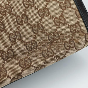 Pre-owned Gucci Emily beige×brown canvas×leather 295402 shoulderbag | stylenewstar