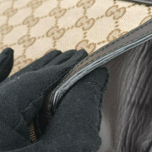 Pre-owned Gucci Emily beige×brown canvas×leather 295402 shoulderbag | stylenewstar