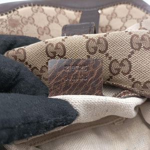 Vintage Gucci New Jackie Brown × Beige canvas×leather 219725 shoulderbag | stylenewstar