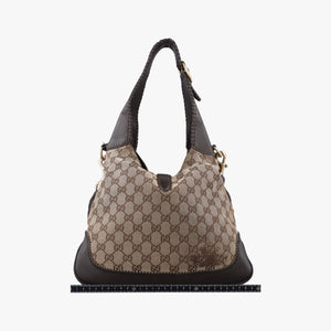 Vintage Gucci New Jackie Brown × Beige canvas×leather 219725 shoulderbag | stylenewstar