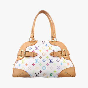 Secondhand Louis Vuitton CLAUDIA white Monogram Multicolor M40193 handbag | stylenewstar