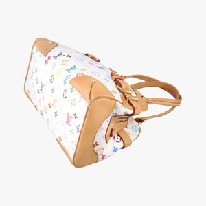 Secondhand Louis Vuitton CLAUDIA white Monogram Multicolor M40193 handbag | stylenewstar
