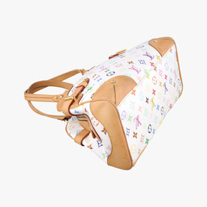 Secondhand Louis Vuitton CLAUDIA white Monogram Multicolor M40193 handbag | stylenewstar