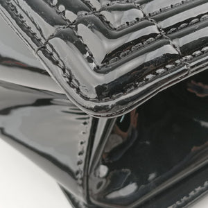Secondhand Chanel Jetsetter Boy Shopping Tote Black Enamel A67019 shoulderbag | stylenewstar