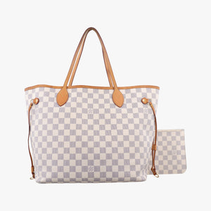 Pre-owned Louis Vuitton NEVERFULL MM AZUR Damier Canvas N51107 shoulderbag | stylenewstar