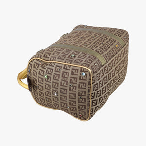 Pre-owned Fendi Zucchino Glitter Logo Multicolour canvas 8BL068 handbag | stylenewstar