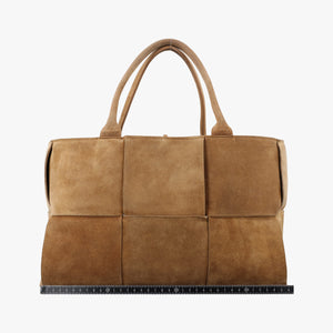 Vintage Bottega Veneta THE ARCO Tote middle Brown Suede handbag | stylenewstar