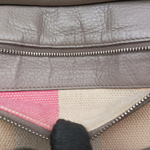 Pre-owned Gucci Bamboo Daily Grey Leather 370826 shoulderbag | stylenewstar