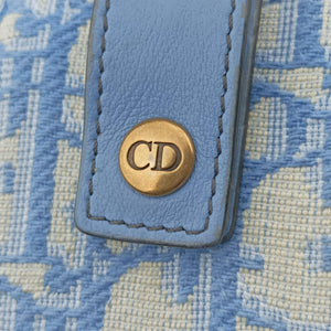 Pre-owned Christian Dior Saddle White × Blue jacquard bum bag/waist bag | stylenewstar