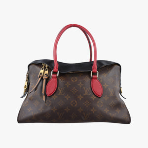 Vintage Louis Vuitton TUILERIES tote Brown×Noir×Red Monogram Canvas ácalf leather M41454 handbag | stylenewstar