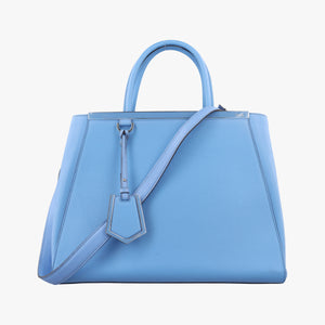 Pre-owned Fendi 2 JOURS Blue Leather 8BH250 shoulderbag | stylenewstar