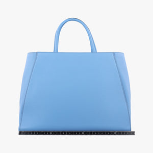 Pre-owned Fendi 2 JOURS Blue Leather 8BH250 shoulderbag | stylenewstar